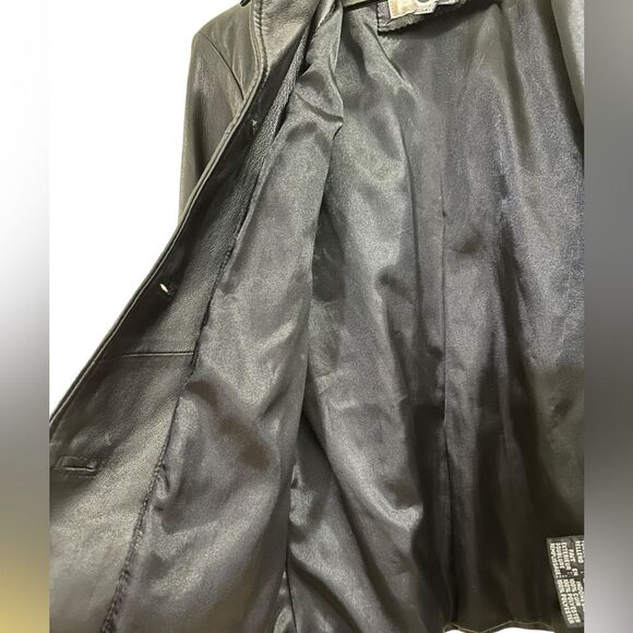CLASSIC JLC Black leather jacket medium - Picture 5 of 7